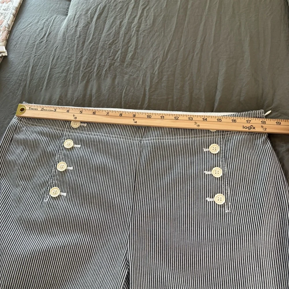 Talbots High Waist Blue White Stripe Deck Pants. Size 14. - Picture 12 of 14